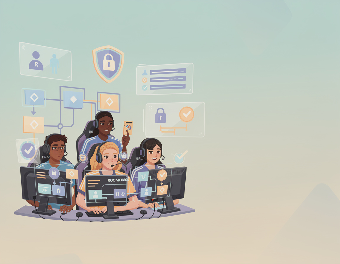 Ilustrasi panduan anti-cheat untuk peserta baru untuk turnamen game online erek40 dengan bracket dan room match
